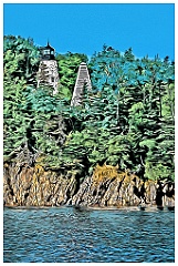 Eagle Island Light Among Evergreens - Digital Painting